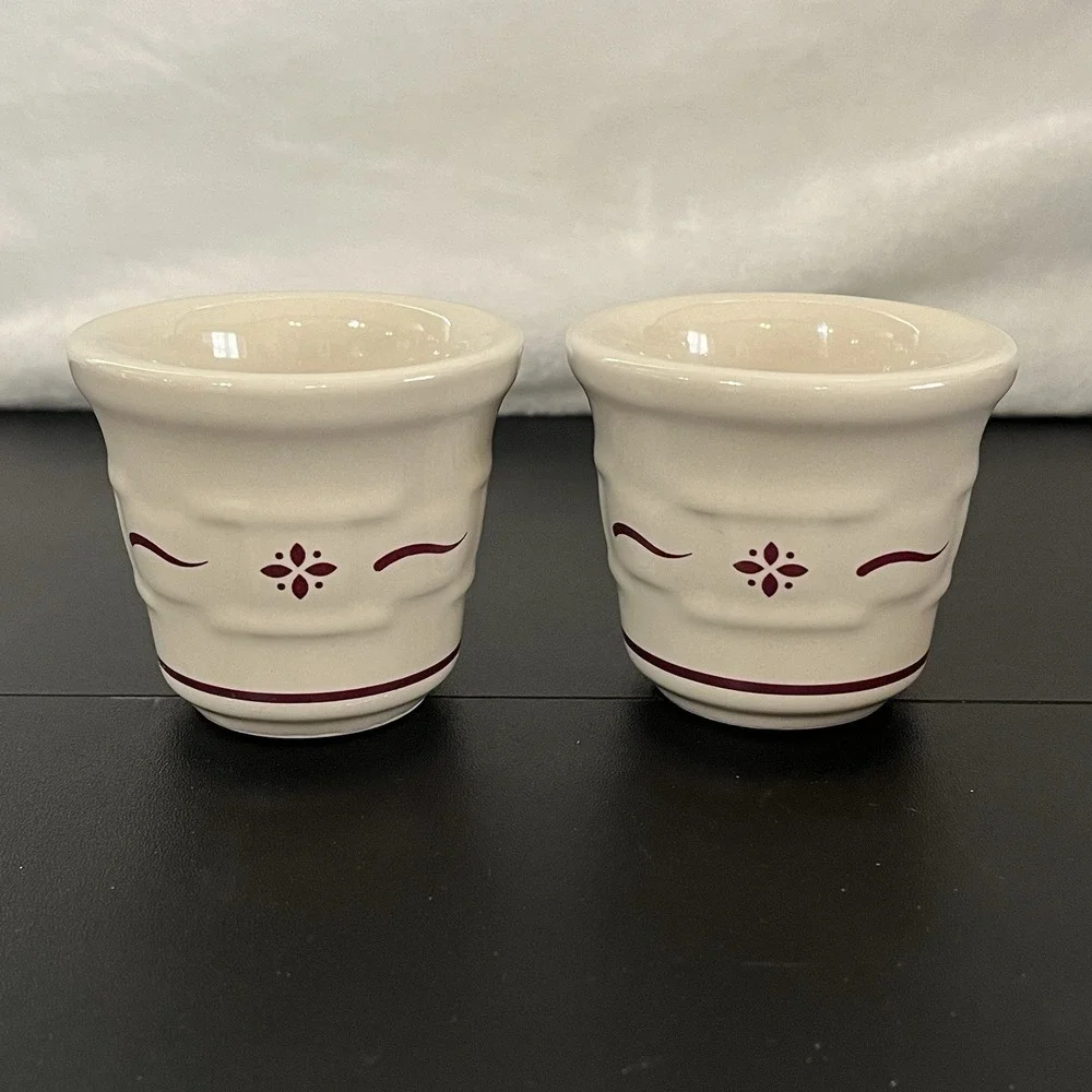 Longaberger Pottery Woven Traditions Classic Red Mini Crock 2.5